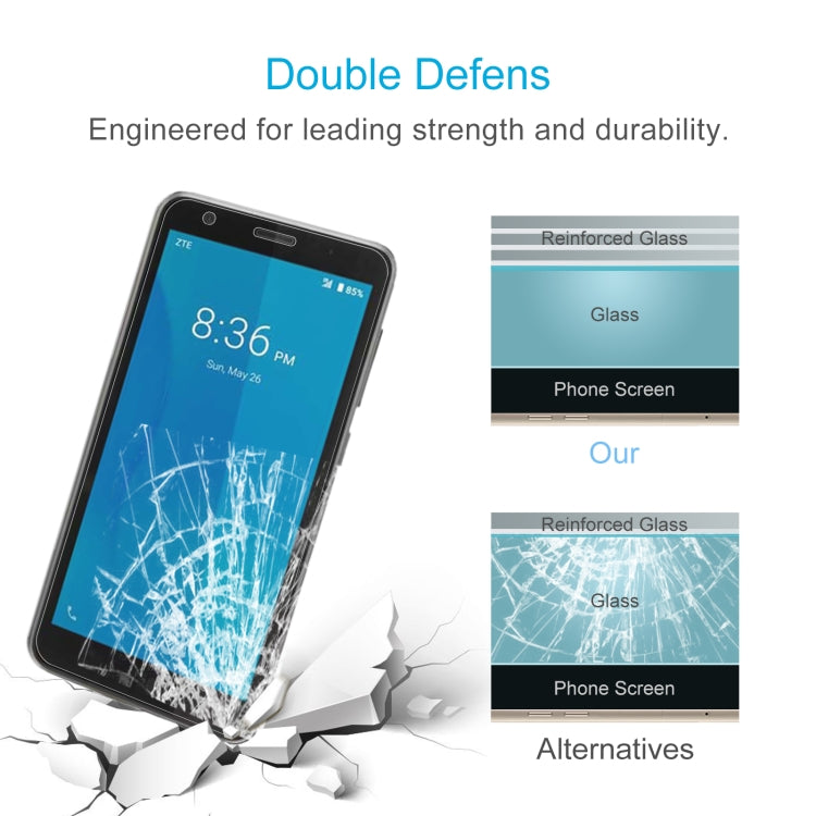 50 PCS 0.26mm 9H 2.5D Tempered Glass Film For ZTE Quest 5