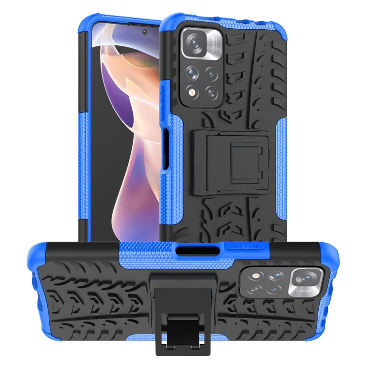 For Xiaomi Redmi Note 11 Pro (China) Tire Texture TPU + PC Phone Case with Holder