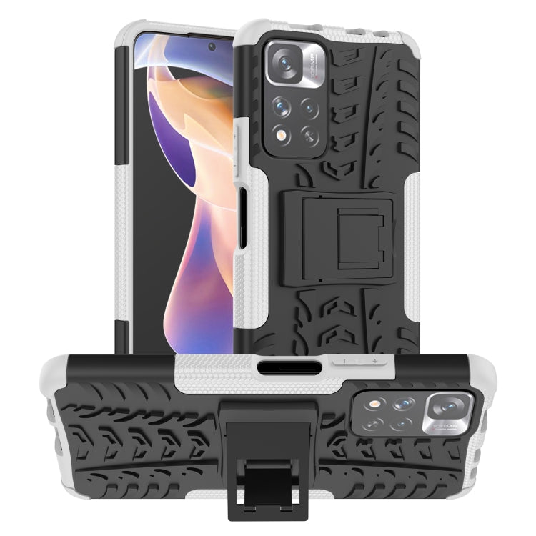 For Xiaomi Redmi Note 11 Pro (China) Tire Texture TPU + PC Phone Case with Holder