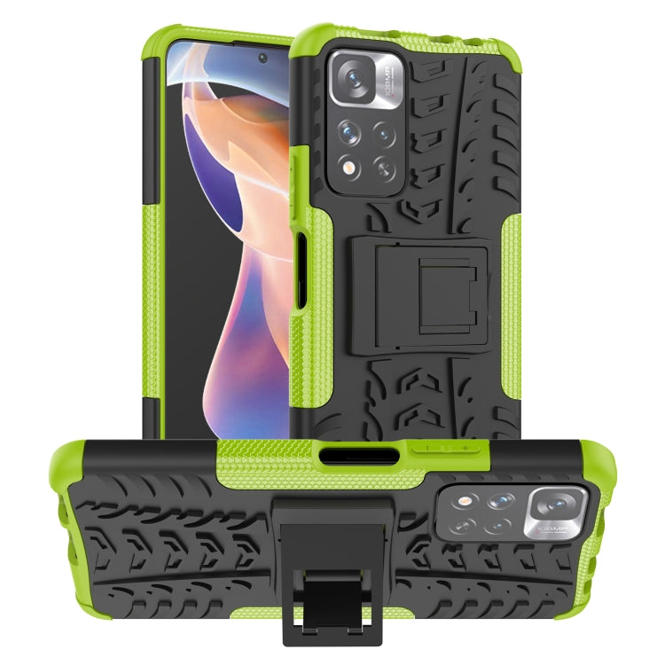 For Xiaomi Redmi Note 11 Pro (China) Tire Texture TPU + PC Phone Case with Holder