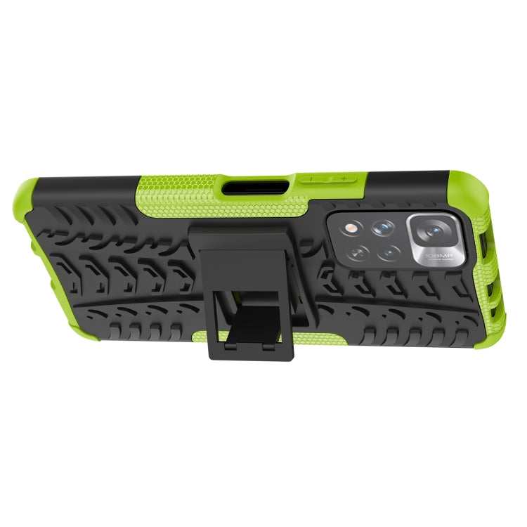 For Xiaomi Redmi Note 11 Pro (China) Tire Texture TPU + PC Phone Case with Holder
