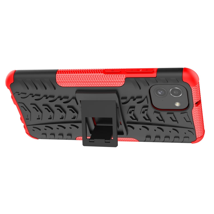 For Samsung Galaxy A03 Global Tire Texture TPU + PC Phone Case with Holder
