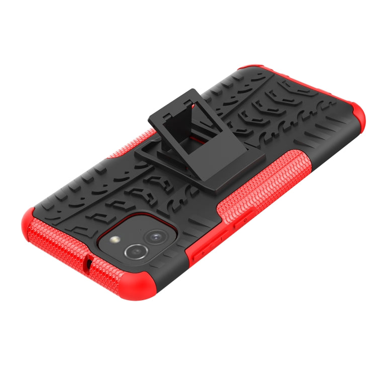 For Samsung Galaxy A03 Global Tire Texture TPU + PC Phone Case with Holder