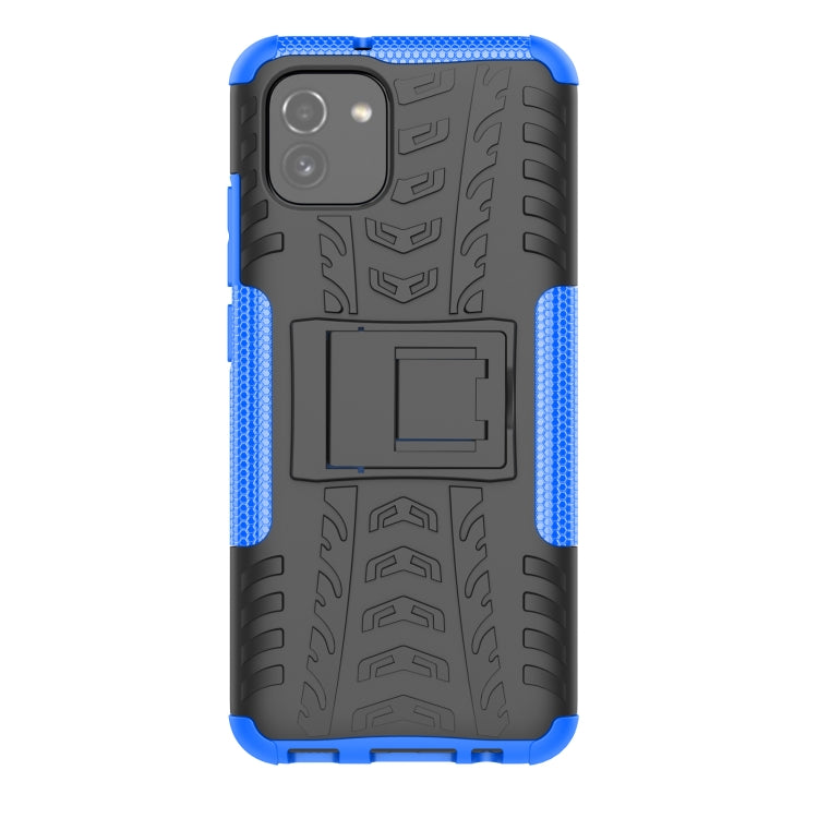 For Samsung Galaxy A03 Global Tire Texture TPU + PC Phone Case with Holder