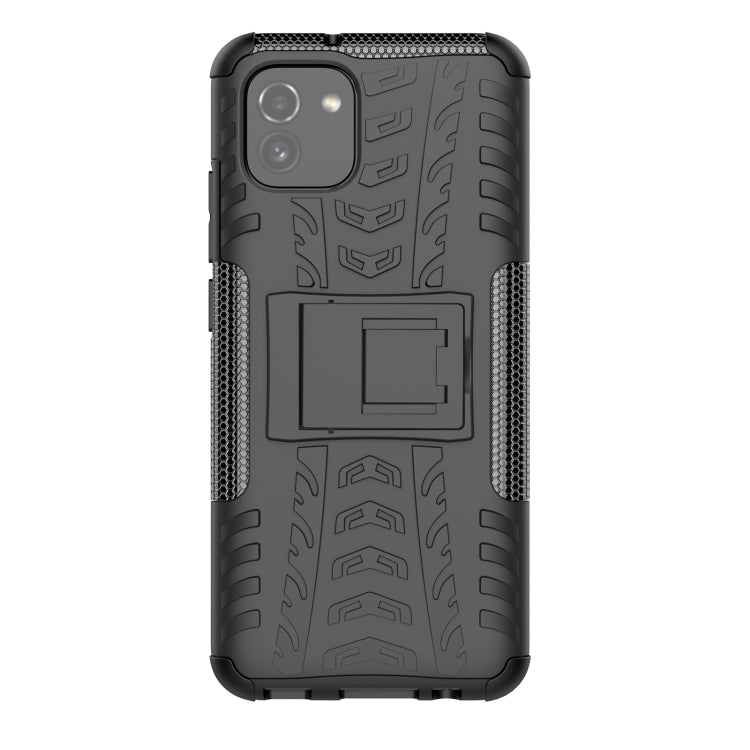 For Samsung Galaxy A03 Global Tire Texture TPU + PC Phone Case with Holder