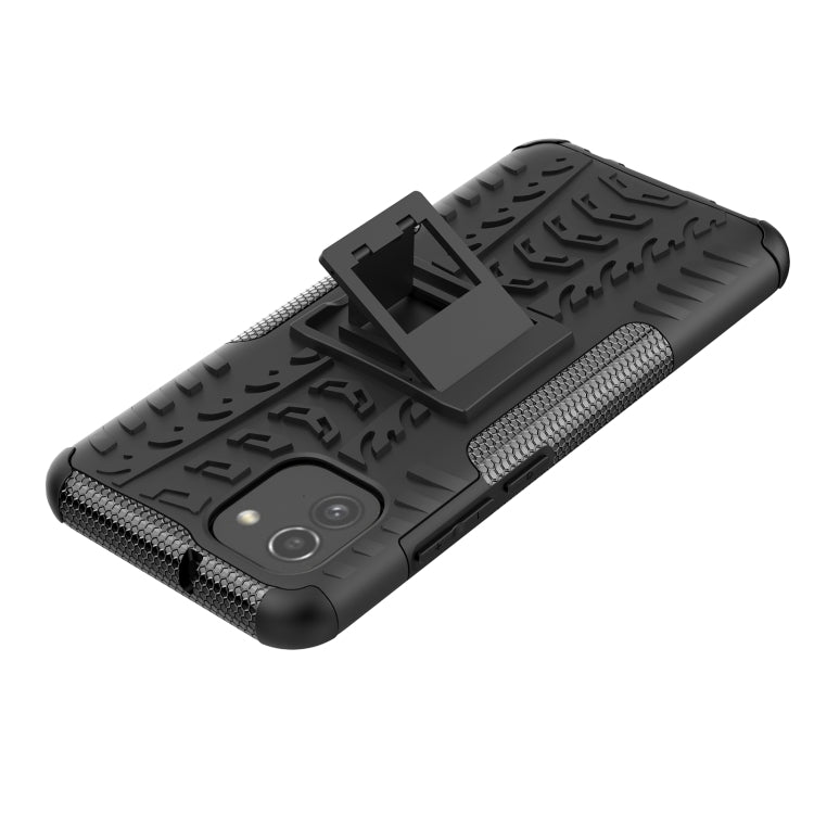 For Samsung Galaxy A03 Global Tire Texture TPU + PC Phone Case with Holder