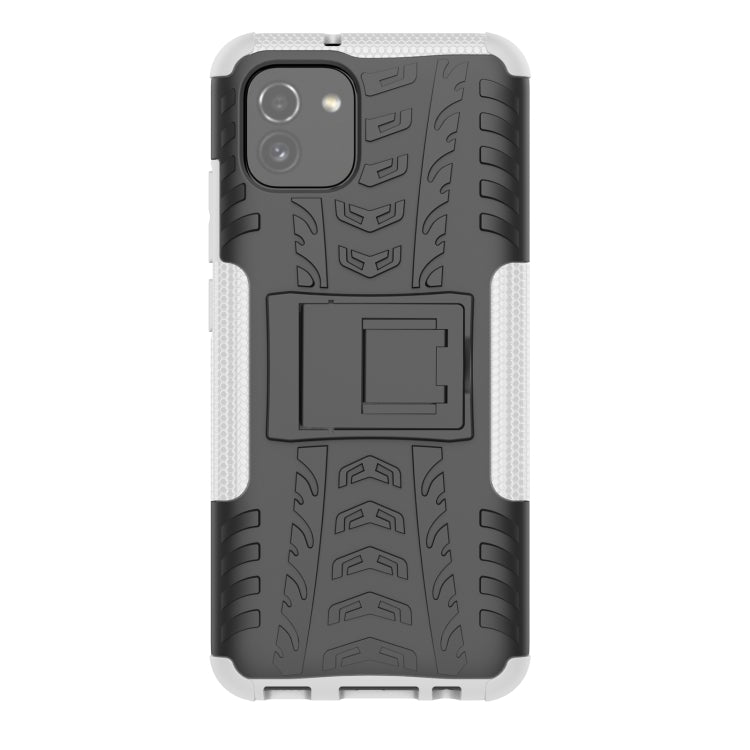 For Samsung Galaxy A03 Global Tire Texture TPU + PC Phone Case with Holder