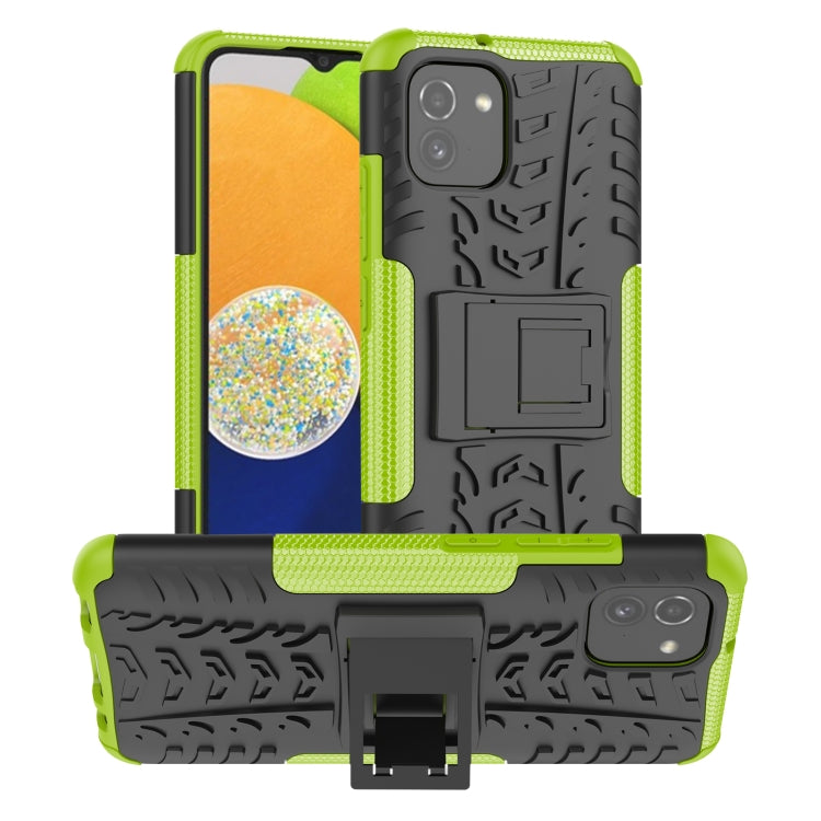 For Samsung Galaxy A03 Global Tire Texture TPU + PC Phone Case with Holder