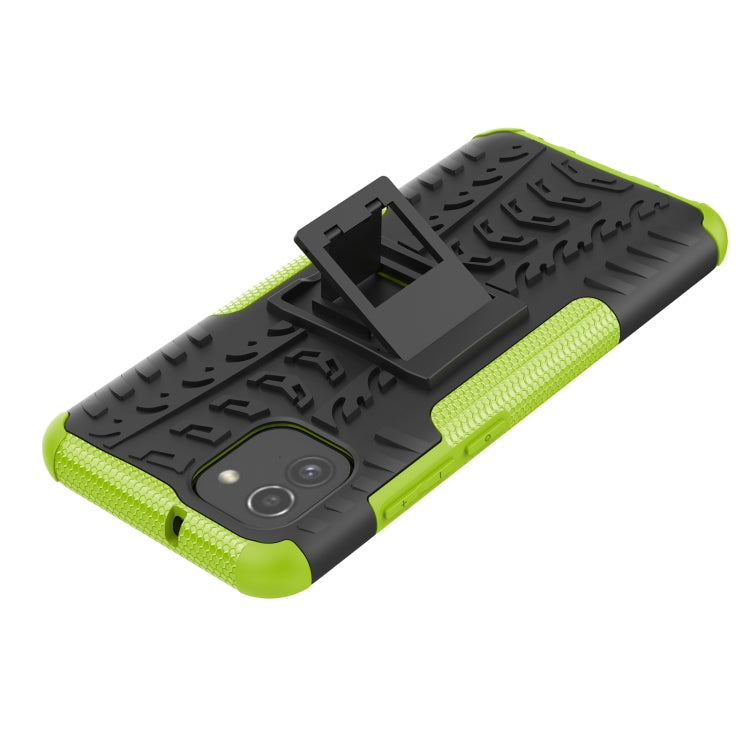 For Samsung Galaxy A03 Global Tire Texture TPU + PC Phone Case with Holder