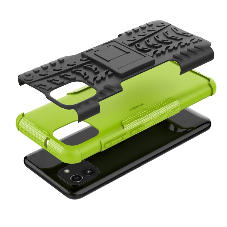 For Samsung Galaxy A03 Global Tire Texture TPU + PC Phone Case with Holder