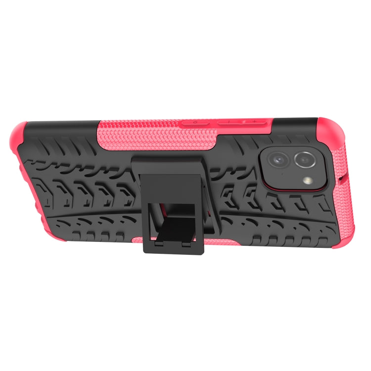 For Samsung Galaxy A03 Global Tire Texture TPU + PC Phone Case with Holder