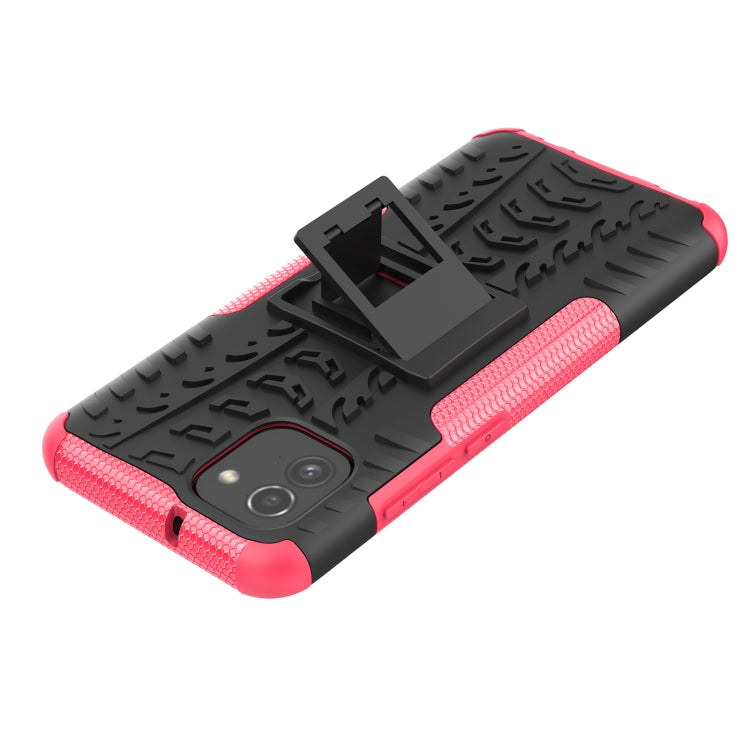 For Samsung Galaxy A03 Global Tire Texture TPU + PC Phone Case with Holder