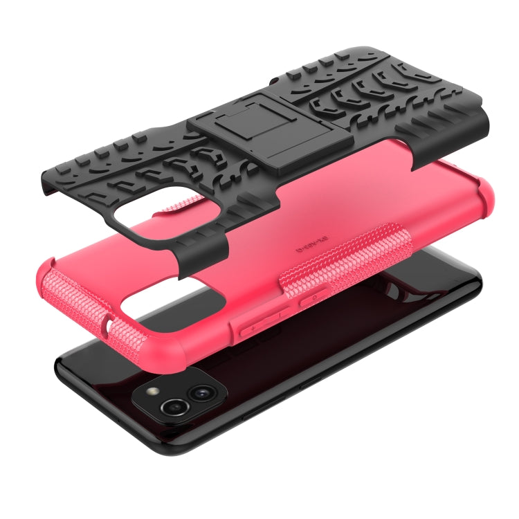 For Samsung Galaxy A03 Global Tire Texture TPU + PC Phone Case with Holder