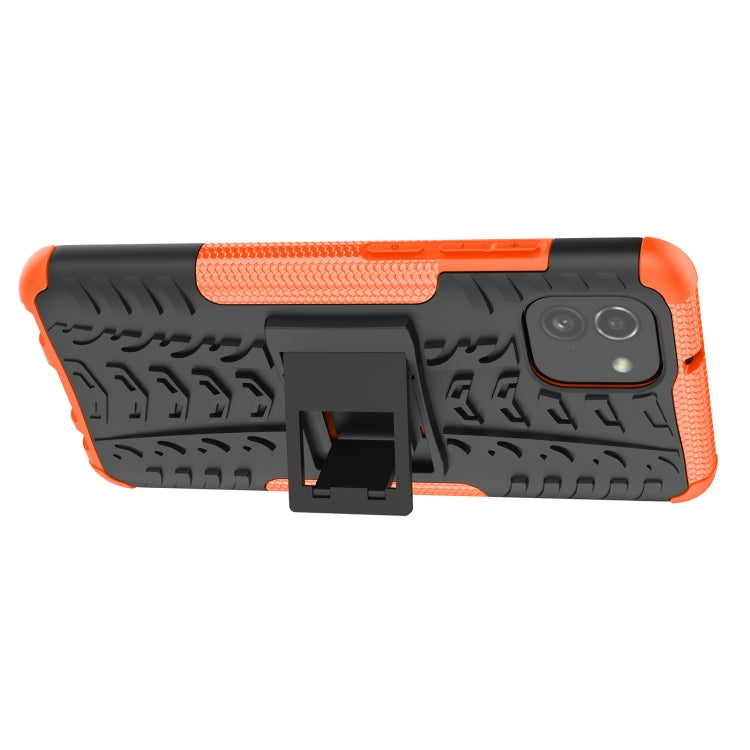 For Samsung Galaxy A03 Global Tire Texture TPU + PC Phone Case with Holder