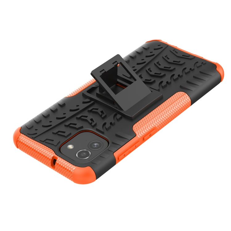For Samsung Galaxy A03 Global Tire Texture TPU + PC Phone Case with Holder