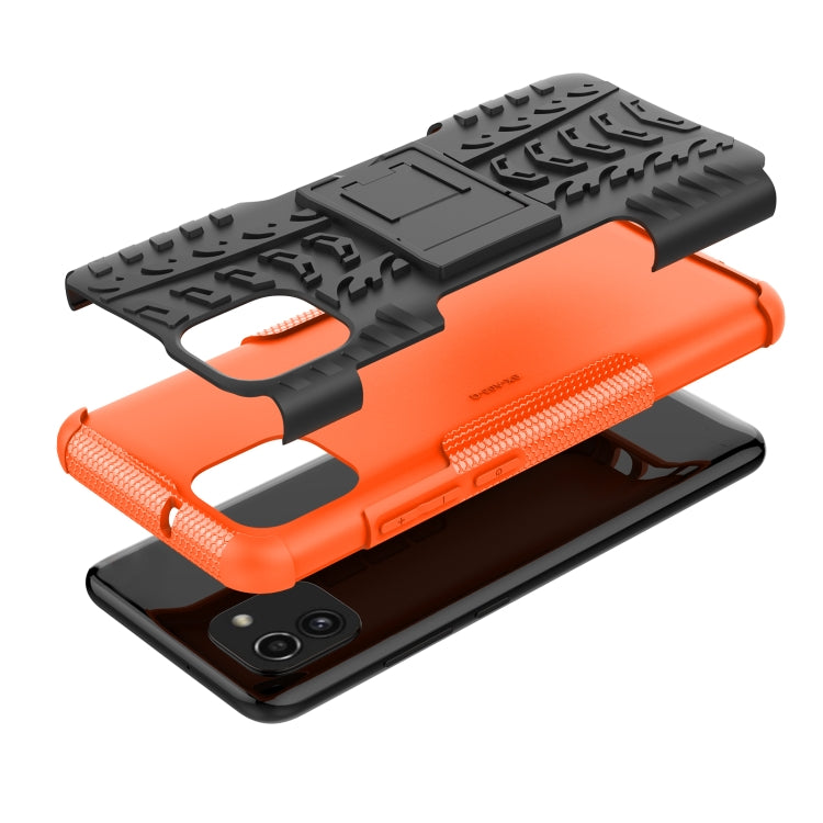 For Samsung Galaxy A03 Global Tire Texture TPU + PC Phone Case with Holder