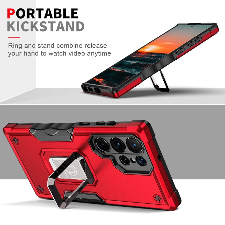 For Samsung Galaxy S22 Ultra 5G Ring Holder Non-slip Armor Phone Case