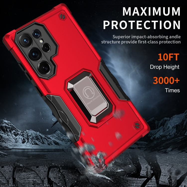 For Samsung Galaxy S22 Ultra 5G Ring Holder Non-slip Armor Phone Case