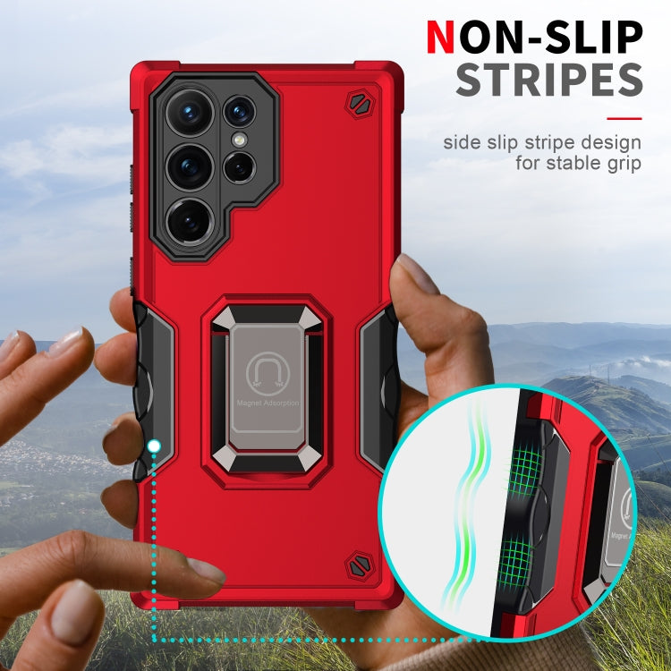 For Samsung Galaxy S22 Ultra 5G Ring Holder Non-slip Armor Phone Case