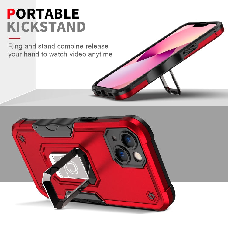 For iPhone 13 Ring Holder Non-slip Armor Phone Case