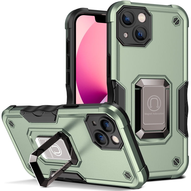 For iPhone 13 Ring Holder Non-slip Armor Phone Case