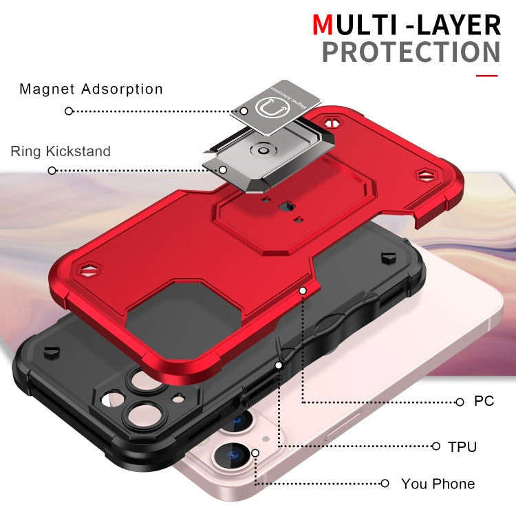 For iPhone 13 Ring Holder Non-slip Armor Phone Case