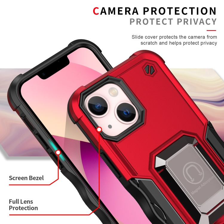 For iPhone 13 mini Ring Holder Non-slip Armor Phone Case