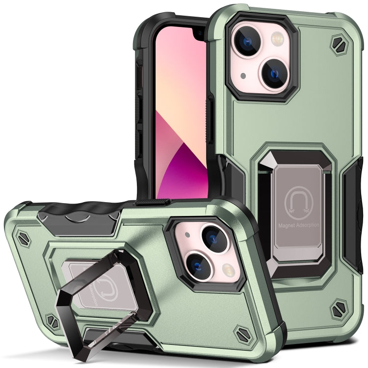 For iPhone 13 mini Ring Holder Non-slip Armor Phone Case