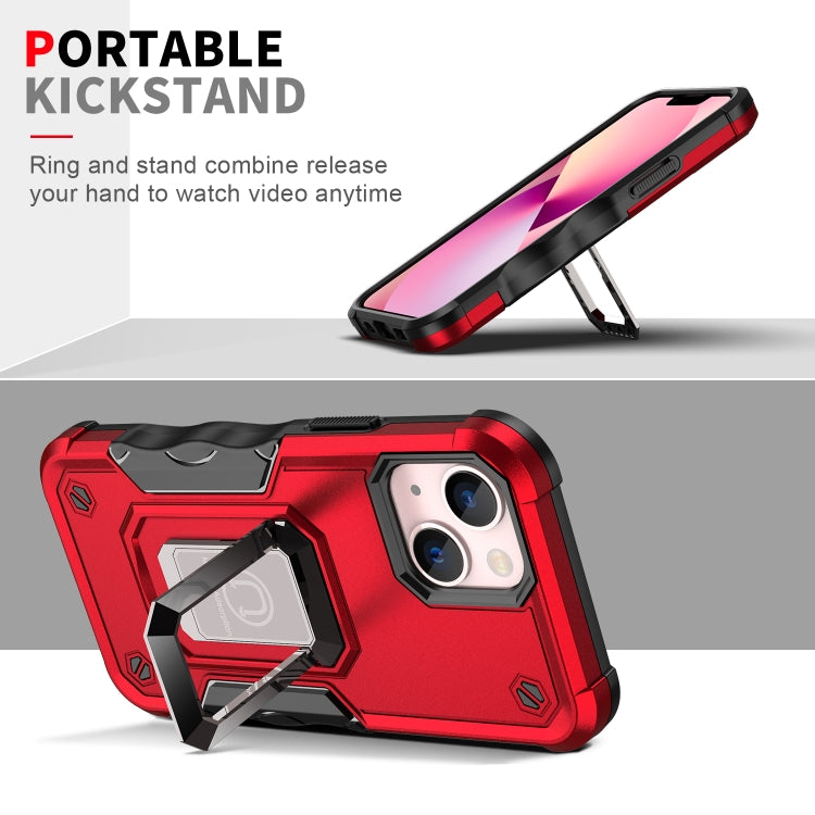 For iPhone 13 mini Ring Holder Non-slip Armor Phone Case