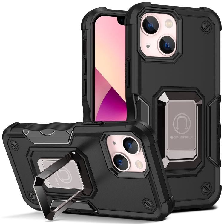 For iPhone 13 mini Ring Holder Non-slip Armor Phone Case