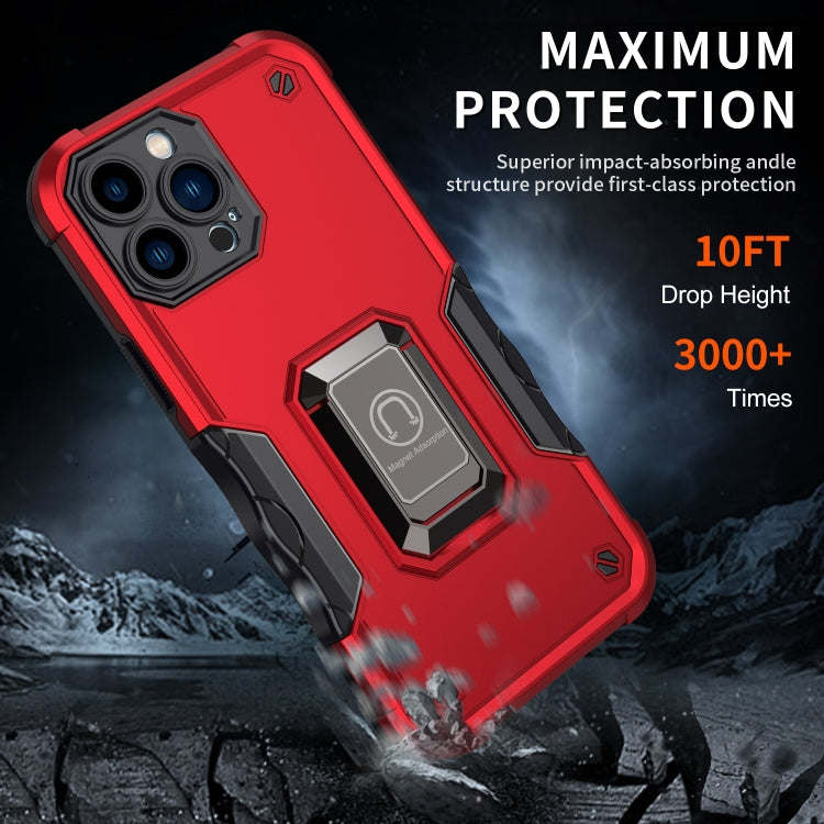 For iPhone 13 Pro Max Ring Holder Non-slip Armor Phone Case