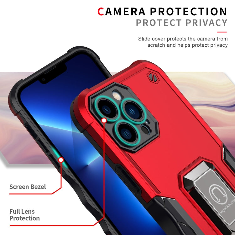 For iPhone 13 Pro Max Ring Holder Non-slip Armor Phone Case