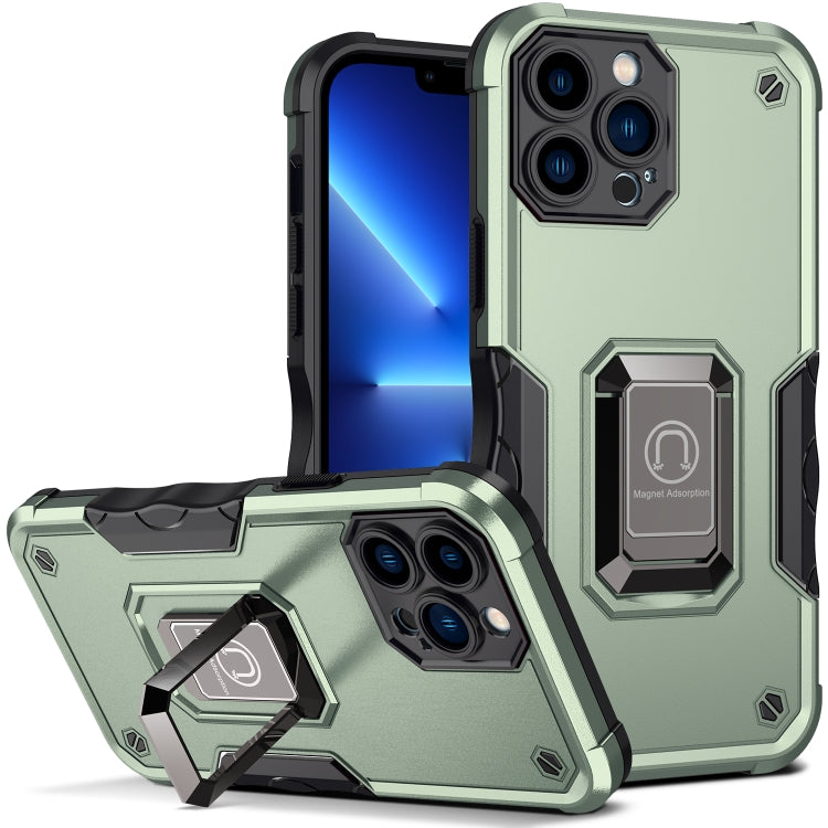 For iPhone 13 Pro Max Ring Holder Non-slip Armor Phone Case