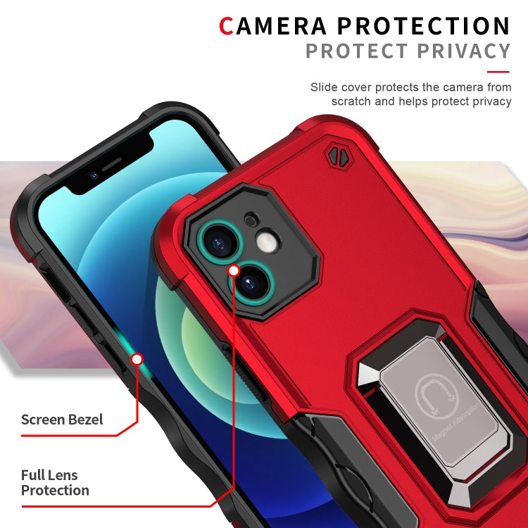 For iPhone 12 mini Ring Holder Non-slip Armor Phone Case