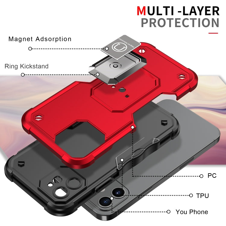 For iPhone 12 Ring Holder Non-slip Armor Phone Case