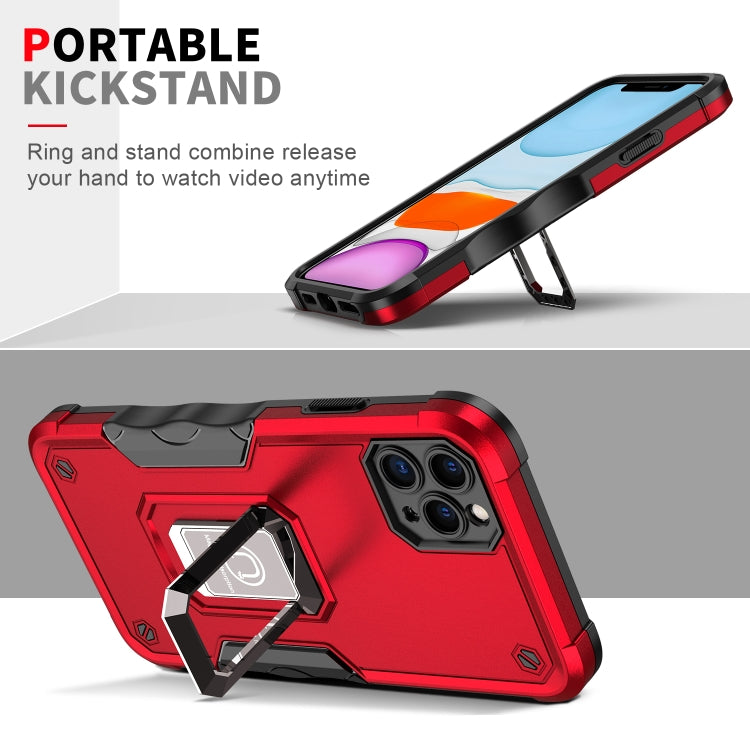 For iPhone 11 Pro Ring Holder Non-slip Armor Phone Case