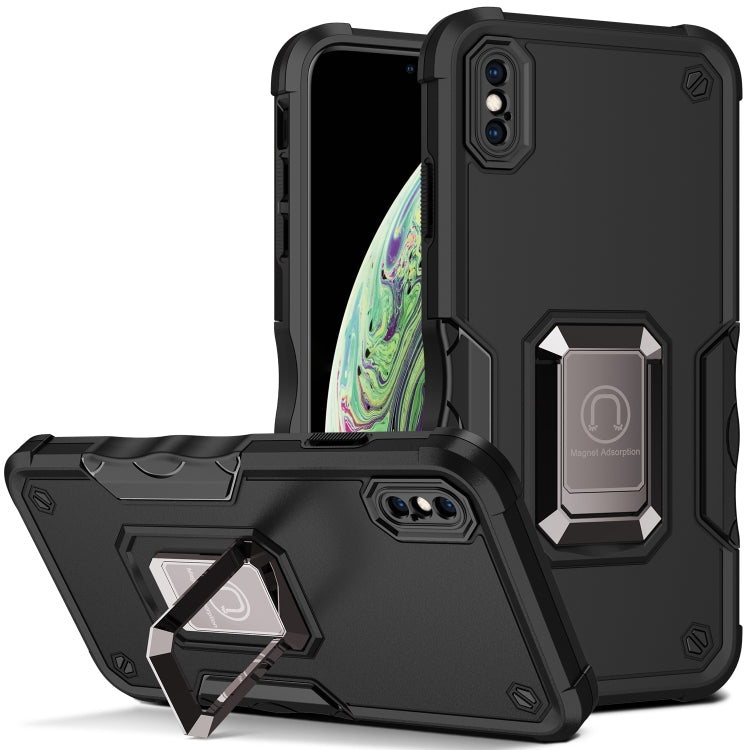 For iPhone XS Max Ring Holder Non-slip Armor Phone Case