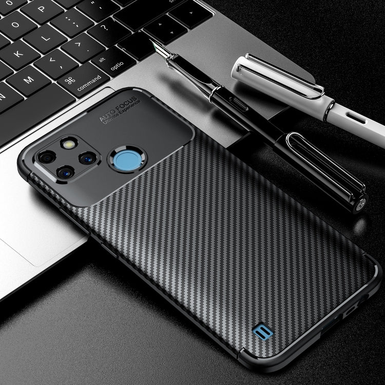 For OPPO Realme C21Y Carbon Fiber Texture TPU Phone Case