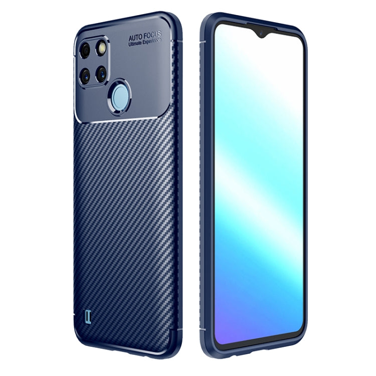 For OPPO Realme C21Y Carbon Fiber Texture TPU Phone Case
