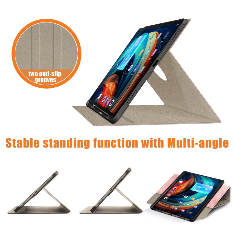 For Lenovo Tab P12 Pro 360 Degrees Rotation Leather Tablet Case