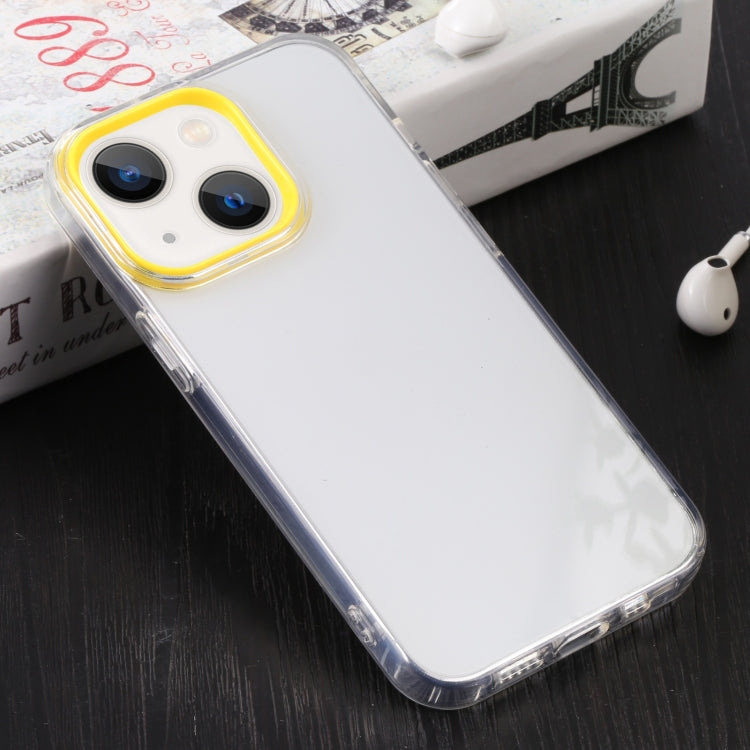 For iPhone 13 Macaron Lens Frame Transparent TPU Phone Case