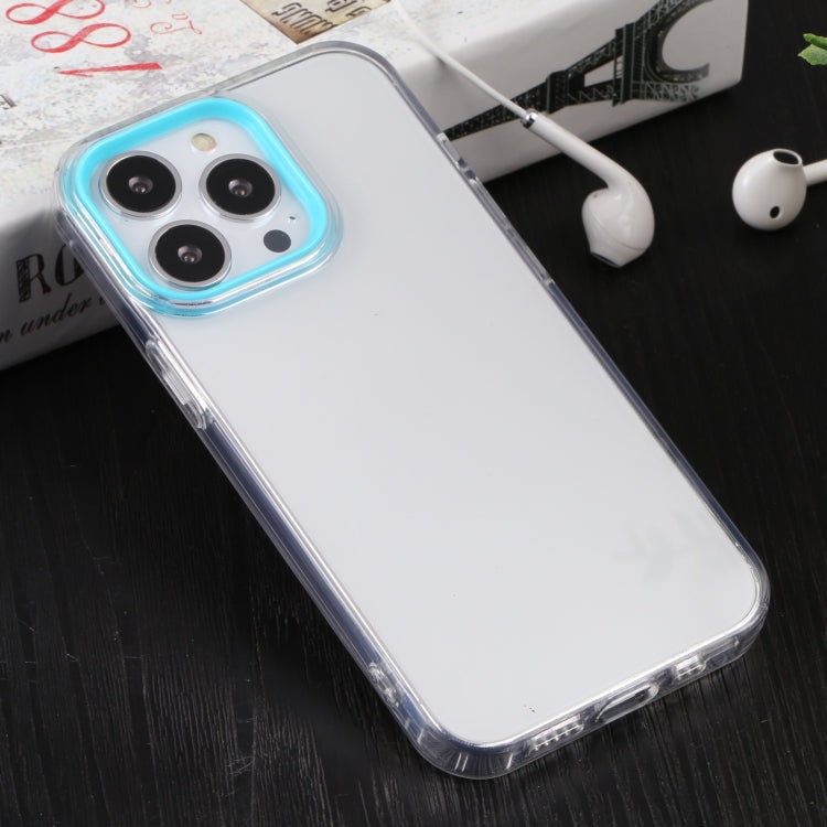 For iPhone 13 Pro Max Macaron Lens Frame Transparent TPU Phone Case