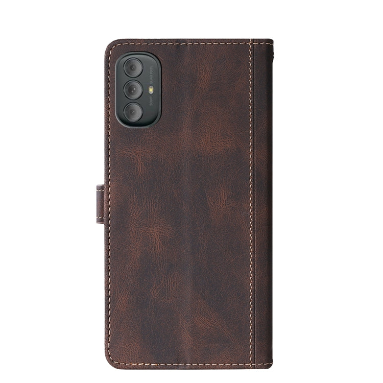 For Motorola Moto G Power 2022 Stitching Skin Feel Magnetic Buckle PU Leather Phone Case