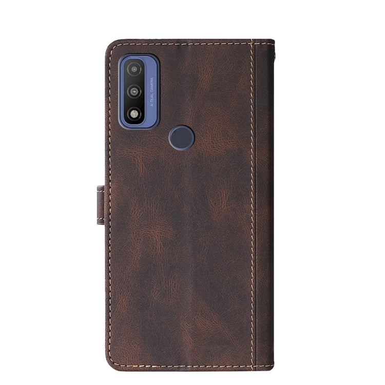 For Motorola G Pure Stitching Skin Feel Magnetic Buckle PU Leather Phone Case