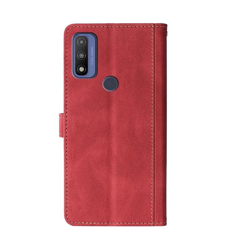 For Motorola G Pure Stitching Skin Feel Magnetic Buckle PU Leather Phone Case
