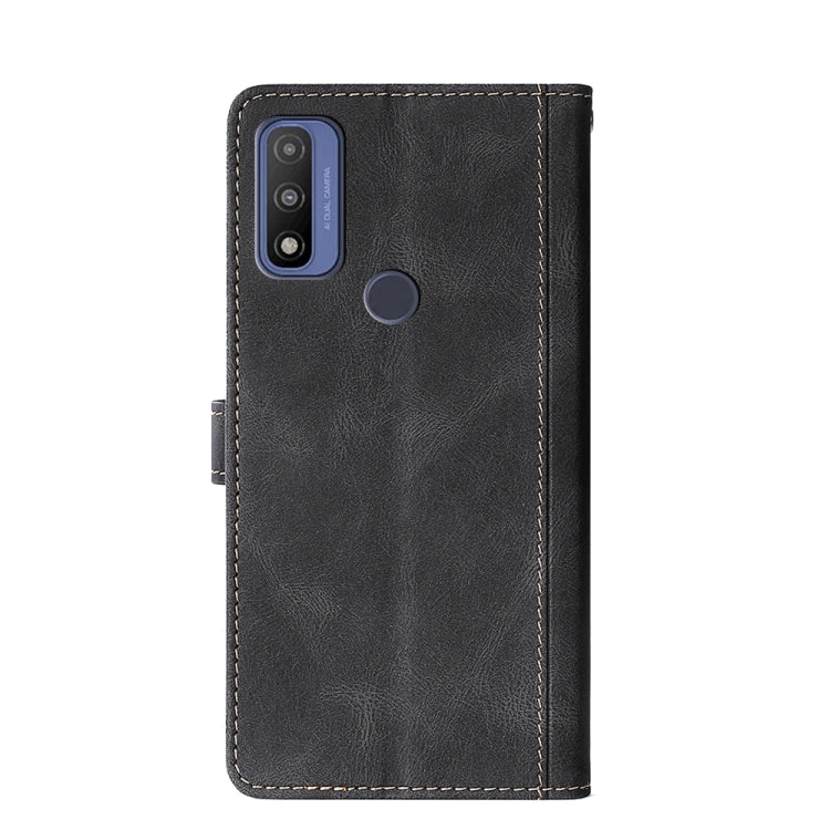 For Motorola G Pure Stitching Skin Feel Magnetic Buckle PU Leather Phone Case