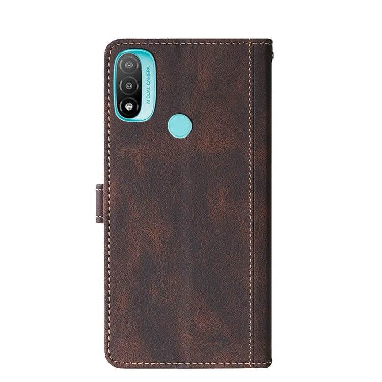 For Motorola Moto E20 Stitching Skin Feel Magnetic Buckle PU Leather Phone Case