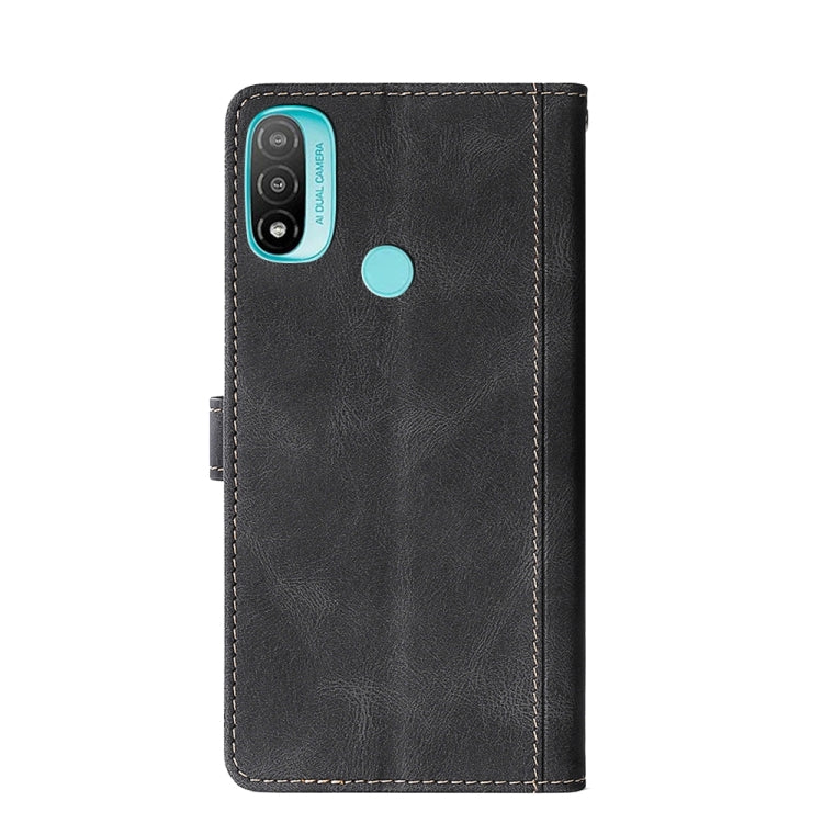 For Motorola Moto E20 Stitching Skin Feel Magnetic Buckle PU Leather Phone Case