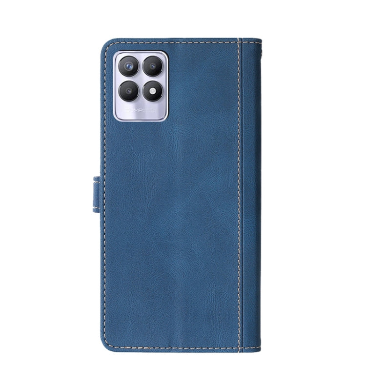 For OPPO Realme 8i Stitching Skin Feel Magnetic Buckle PU Leather Phone Case