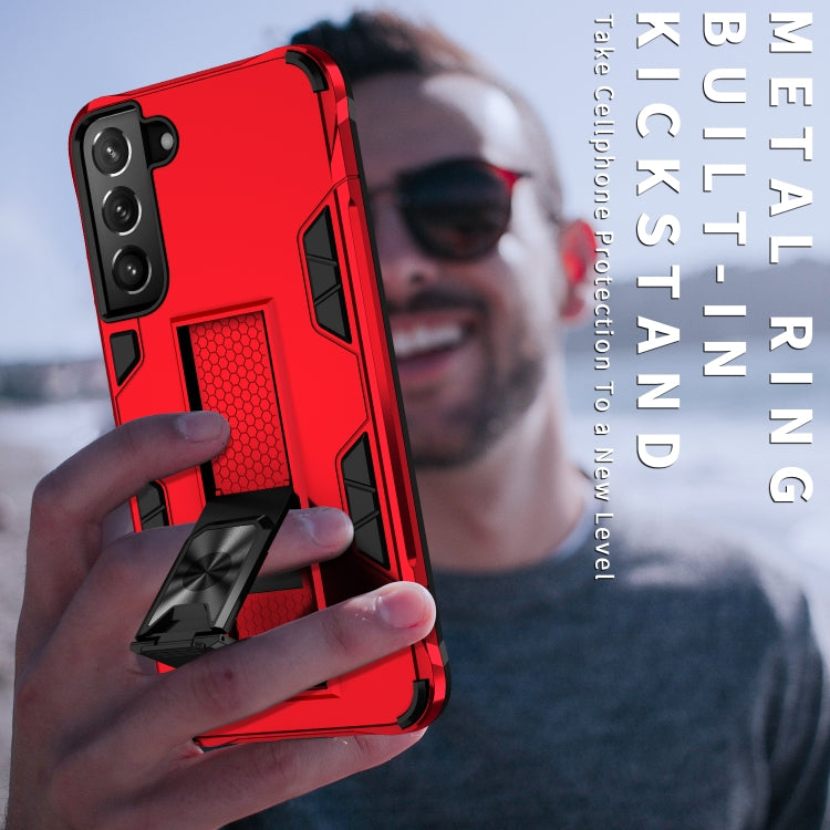 For Samsung Galaxy S22 5G Soldier Armor TPU + PC Magnetic Phone Case